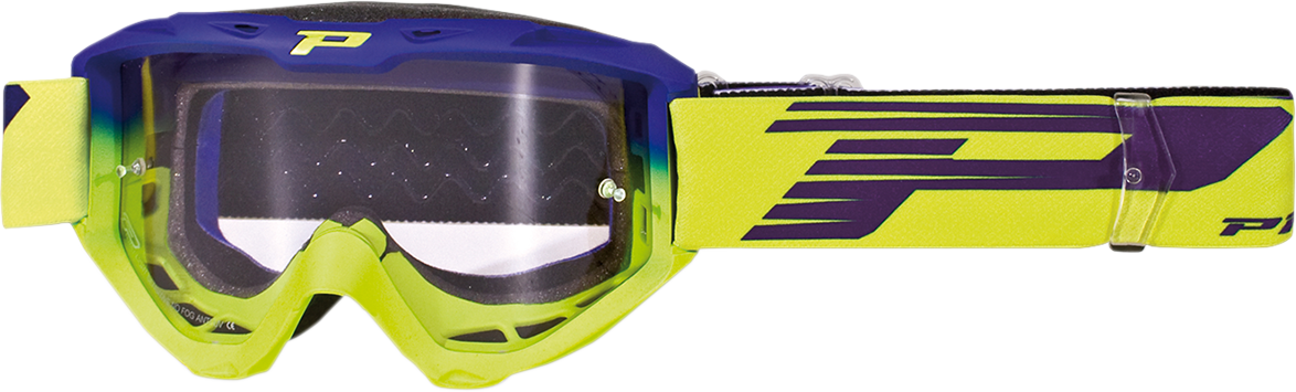 PRO GRIP 3450 Riot Goggles - Electric Blue/Yellow Fluo - Light Sensitive PZ3450BEGF