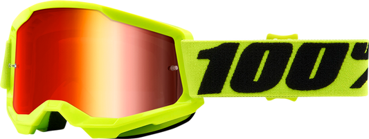 100% Youth Strata 2 Goggles - Yellow - Red Mirror 50032-00003