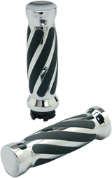 PRO-ONE PERF.MFG. Grips - Twisted - Rubber - TBW - Chrome 490011