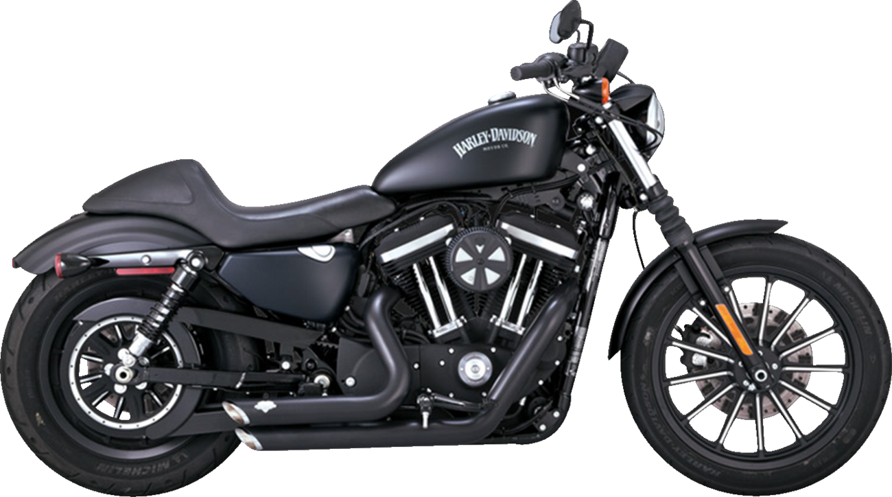 VANCE & HINES Shortshots Staggered Exhaust System - Black Iron 883 /1200 47329