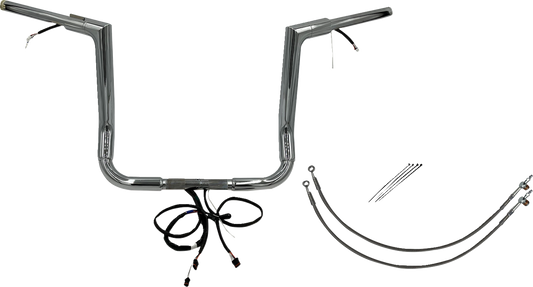 FAT BAGGERS INC. Handlebar Kit - Flat Top - 14" - Chrome 602214