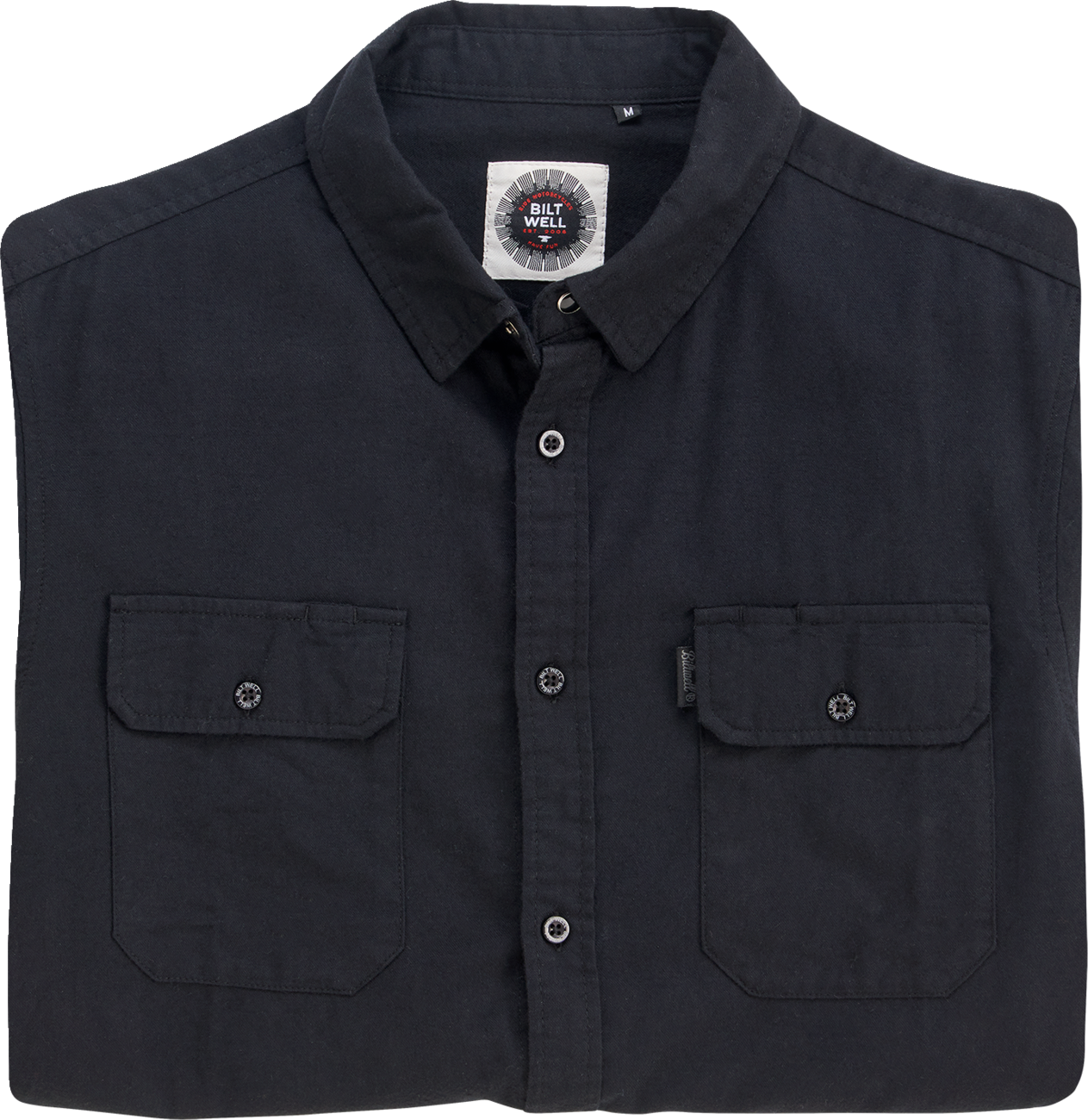 BILTWELL Blackout Lightweight Flannel - Small 8145-068-002