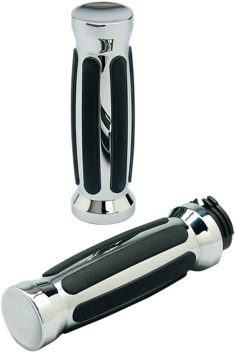 PRO-ONE PERF.MFG. Grips - Straight - Rubber - TBW - Chrome 490001