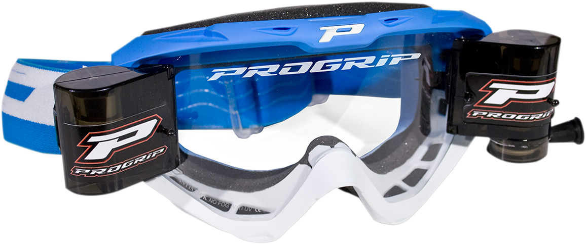 PRO GRIP 3450 Riot Roll Off Goggles - Light Blue/White PZ3450ROAZBI