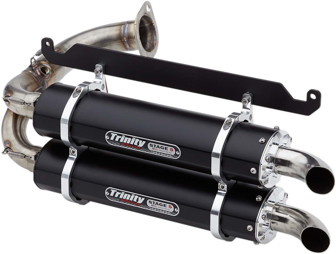 TRINITY RACING Stage 5 Slip-On Dual Muffler - Black TR-4169S-BK