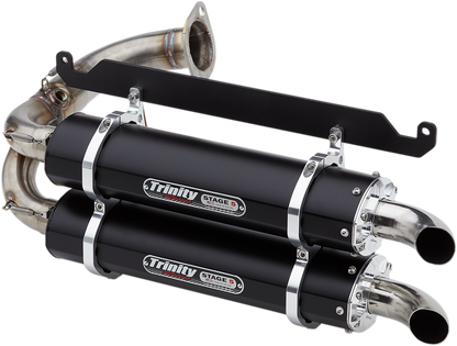 TRINITY RACING Stage 5 Slip-On Dual Muffler - Black TR-4169S-BK