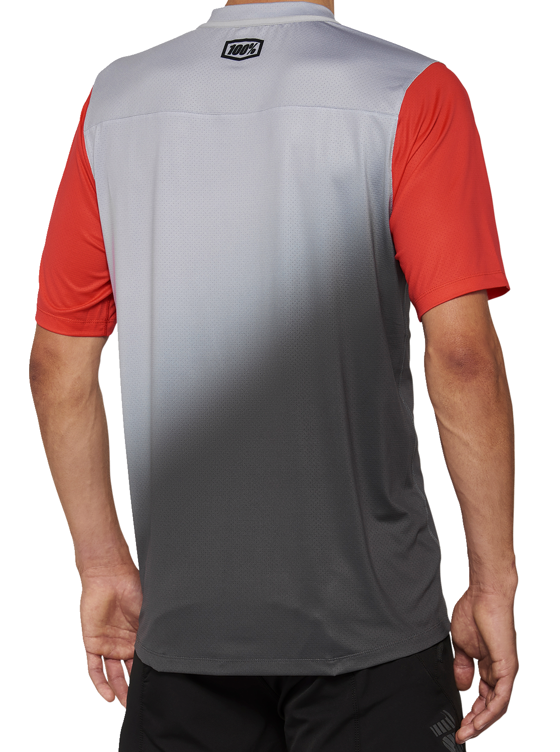 100% Celium Jersey - Short-Sleeve - Gray/Racer Red - Large 40011-00012