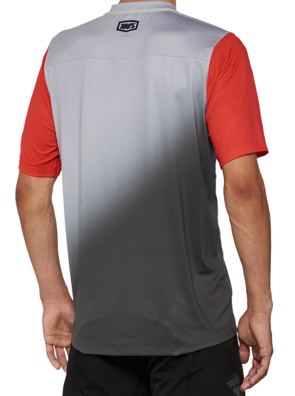 100% Celium Jersey - Short-Sleeve - Gray/Racer Red - Medium 40011-00011