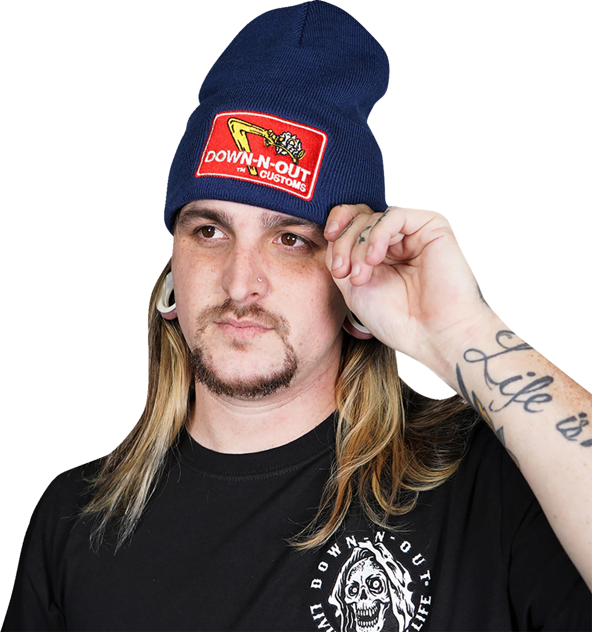 LETHAL THREAT Down-N-Out Shifter Beanie - Navy Blue DT82106