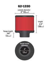 K&N Clamp On Rubber Base Crankcase Vent Filter 0.5in Flange ID 2in OD 1.5in Height 62-1330