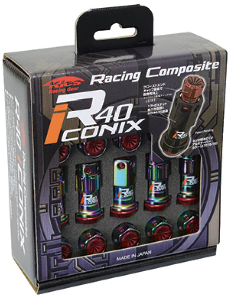 Project Kics 16+4 Locks Neocro R40 Iconix W/ Plastic Cap (Black) - 12X1.25 WRIF13NK