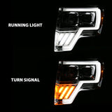 ANZO 2009-2013 Ford F-150 Projector Light Bar G4 Switchback H.L. Chrome Amber 111470