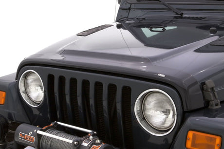 AVS 87-06 Jeep Wrangler Aeroskin Low Profile Acrylic Hood Shield - Smoke 322091