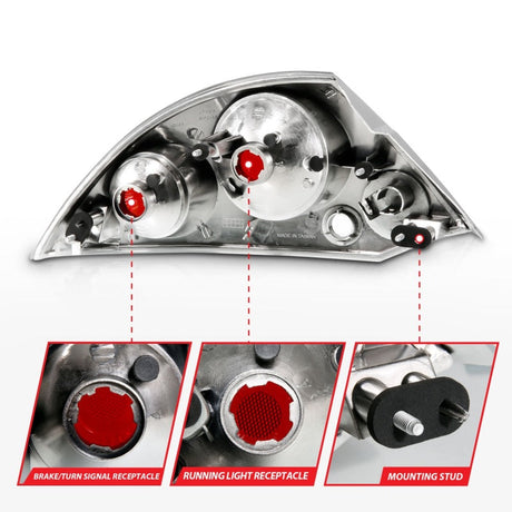 ANZO 2000-2005 Mitsubishi Eclipse Taillights Black 221081