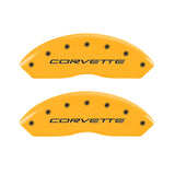MGP 4 Caliper Covers Engraved Front & Rear C5/Corvette Yellow finish black ch 13007SCV5YL