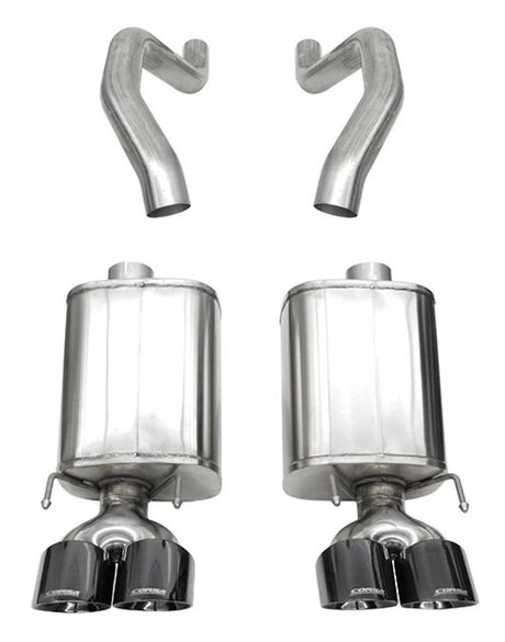 Corsa 06-13 Chevy Corvette C6 Z06 7.0L / 09-13 ZR1 6.2L Black PVD AxleBack Exhaust w/4.5in Twin Tips 21077BLK