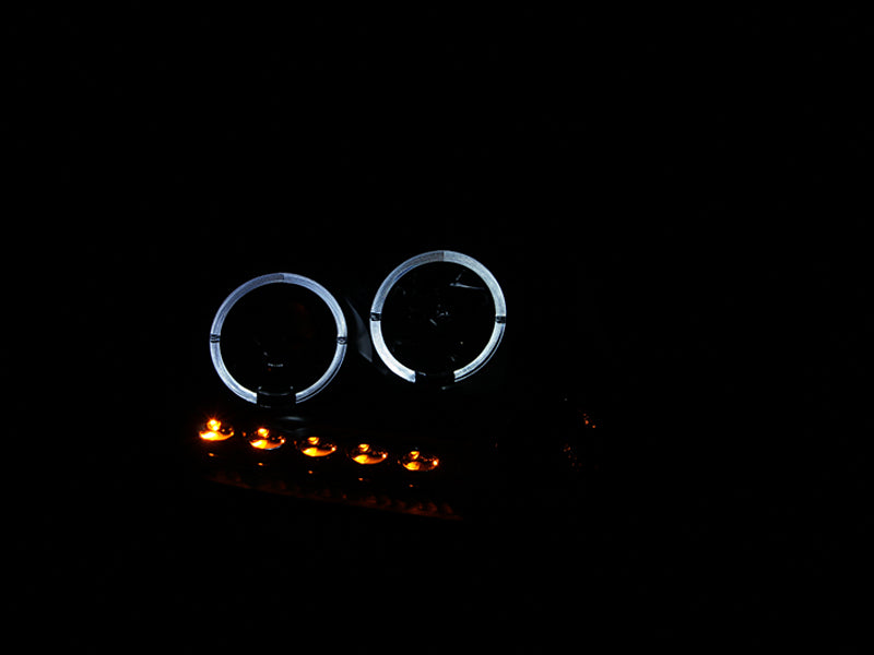 ANZO 2004-2008 Ford F-150 Projector Headlights w/ Halo and LED Black G2 111204