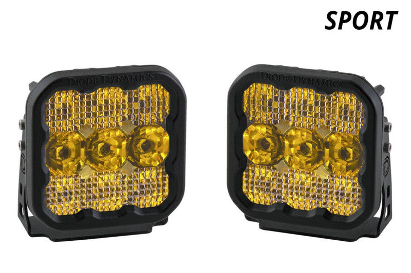 Diode Dynamics SS5 LED Pod Sport - Yellow Driving (Pair) DD6781P
