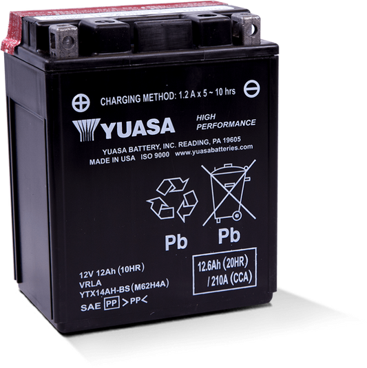 Yuasa YTX14AH-BS High Performance AGM 12 Volt Battery (Bottle Supplied)