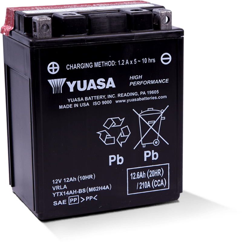 Yuasa YTX14AH-BS High Performance AGM 12 Volt Battery (Bottle Supplied)