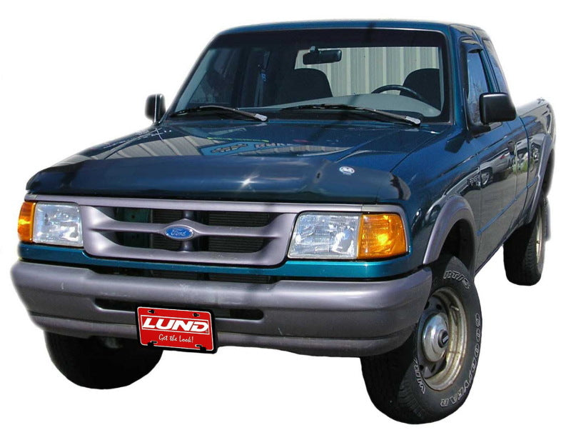 AVS 93-97 Ford Ranger High Profile Bugflector II Hood Shield - Smoke 24854