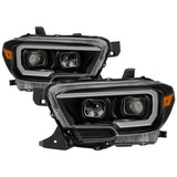 xTune Toyota Tacoma 16-18 DRL Light Bar Projector Headlights - Black PRO-JH-TTA16-LBDRL-BK 9039256