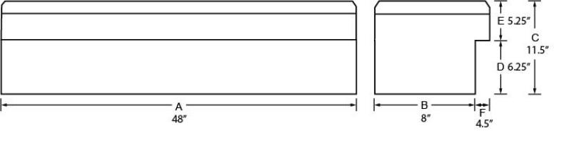 Tradesman Aluminum Side Bin Truck Tool Box (48in.) - Black 79748