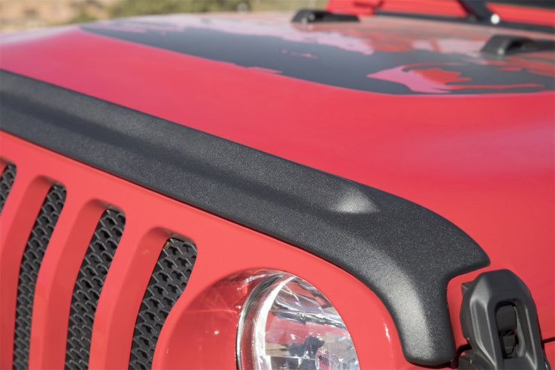 Bushwacker 18-19 Jeep Wrangler Rubicon/Sport//Unlimited/Sport S Hood Stone Guard- Black 14093