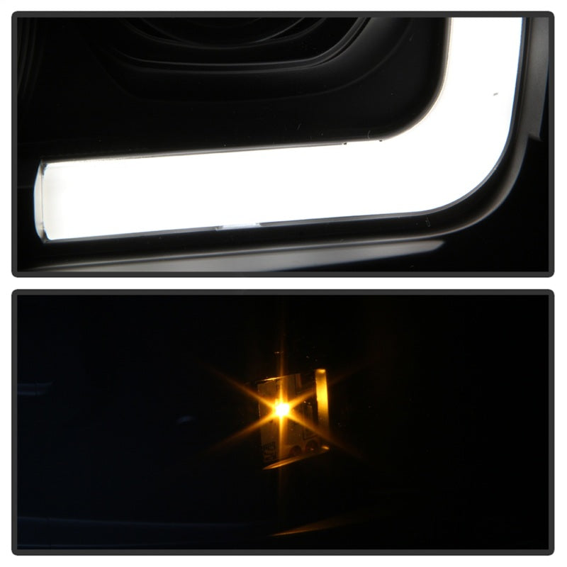 Spyder Ford F250/350/450 05-07 Projector Headlights - Light Bar DRL LED - Black PRO-YD-FS05V2-LB-BK 5084507