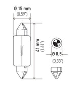 Hella Bulb 6480 24V 18W SV8.5-8 T4.625 15x43mm LA6480