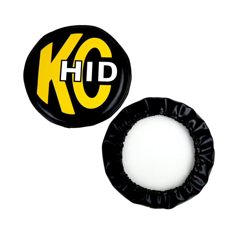 KC HiLiTES 8in. Round Soft Cover HID (Pair) - Black w/Yellow Brushed KC Logo 5818