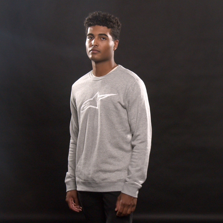 IN STOCK ALPINESTARS Ageless Crew Fleece - Heather Gray/White - Large 1212513221126L