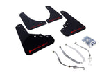 Rally Armor 12+ Fiat 500 (Pop/Sport/Lounge/Abarth) Black Mud Flap w/ Red Logo MF25-UR-BLK/RD
