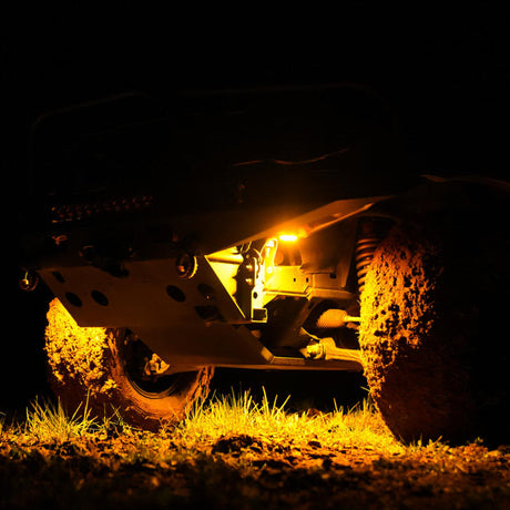 KC HiLiTES Cyclone V2 2.2in. LED Accessory Light 5w Flood Beam (Single) - Amber Lens 1360