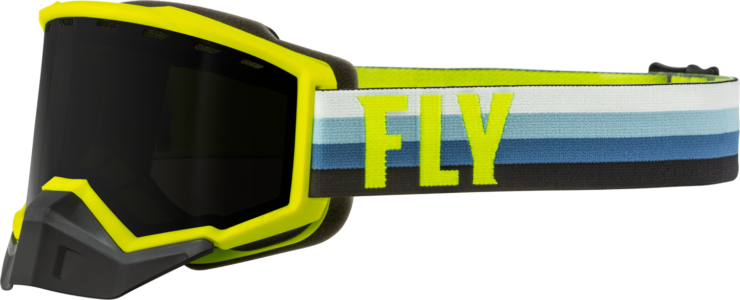 FLY RACING Focus Snow Goggle Hi-Vis/Teal W/ Dark Smoke Lens 37-50077