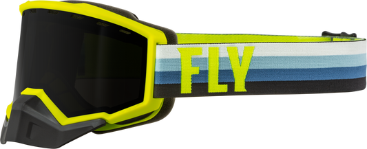 FLY RACING Focus Snow Goggle Hi-Vis/Teal W/ Dark Smoke Lens 37-50077