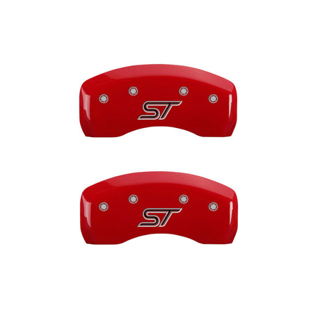 MGP 4 Caliper Covers Engraved Front & Rear ST Red finish silver ch 10231SSTORD