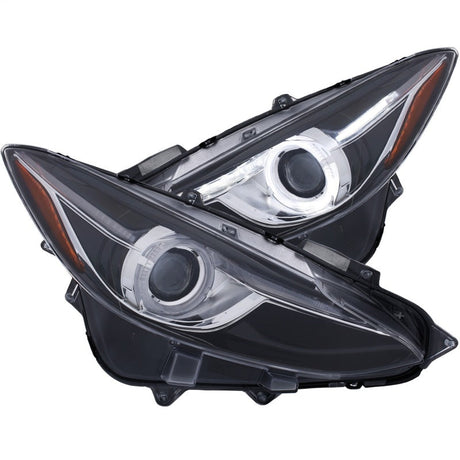 ANZO Projector Headlights With Halo Black w/Amber 14-17 Mazda 3 121522