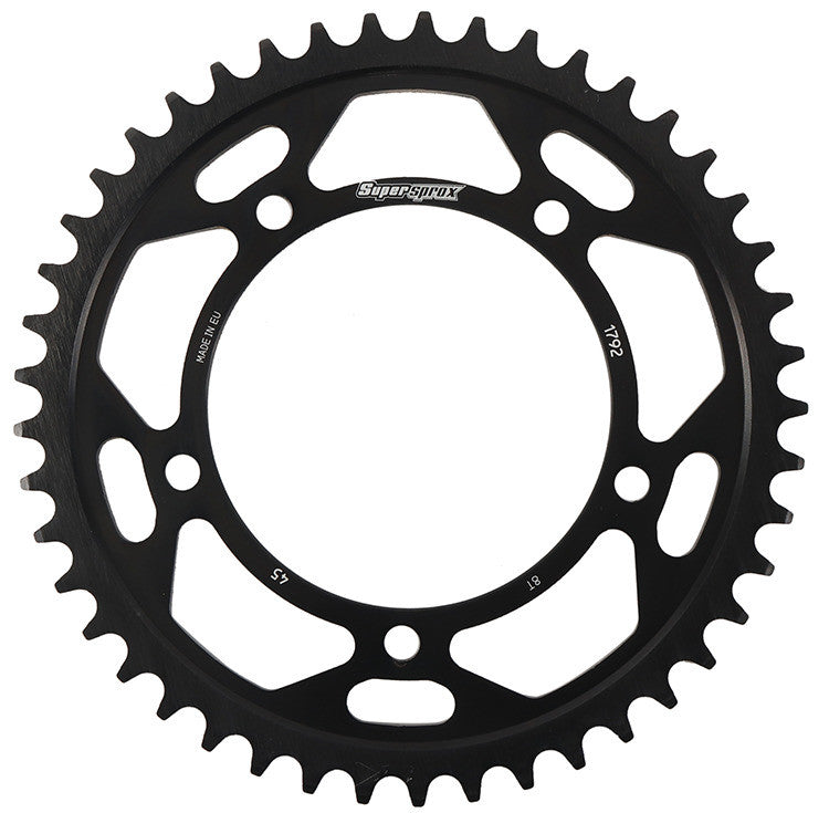 SUPERSPROX Rear Edge Sprocket Steel 45t-525 Blk Hay/Suz/Tri RFA-1792-45-BLK