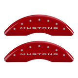 MGP 4 Caliper Covers Engraved Front 2015/Mustang Engraved Rear 2015/50 Red finish silver ch 10201SM52RD
