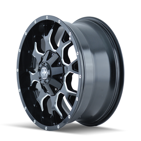 Mayhem 8015 Warrior 20x9 / 6x135 BP / 18mm Offset / 106mm Hub Black w/ Milled Spokes Wheel 8015-2937M18