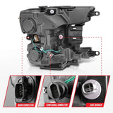 ANZO 2018-2020 Ford F-150 Projector Headlight w/Plank Style Switchback Chrome Housing 111510