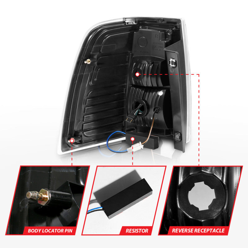 ANZO 07-17 Ford Expedition LED Taillights w/ Light Bar Black Housing Clear Lens 311408