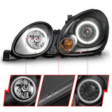 ANZO 1998-2005 Lexus Gs300 Projector Headlights w/ Halo Black 121144