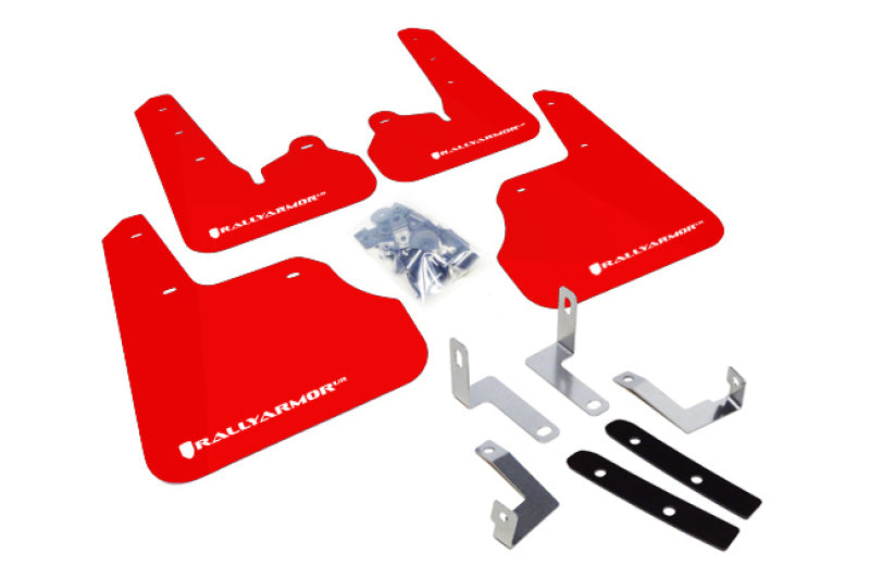 Rally Armor 12-16 Subaru Impreza Red UR Mud Flap w/ White Logo MF22-UR-RD/WH