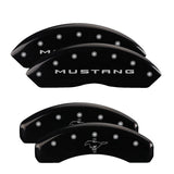 MGP 4 Caliper Covers Engraved Front 2015/Mustang Engraved Rear 2015/Bar & Pony Black finish slvr ch 10202SMB2BK