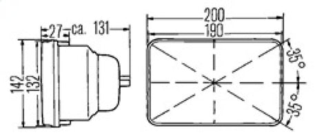 Hella E-Code 5in x 7in H4 Conversion Headlamp Kit LA003427861