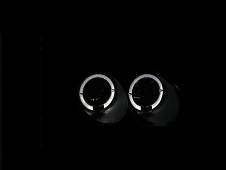ANZO 2002-2004 Honda Civic Projector Headlights w/ Halo Black 121057