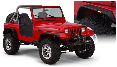 Bushwacker 87-95 Jeep Wrangler Flat Style Flares 4pc Excludes Renegade - Black 10924-07