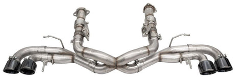 Corsa 2020 Corvette C8 3in Xtreme Cat-Back Exhaust 4.5in Blk Quad Tips - Integrates stock AFM Valve 21102BLK